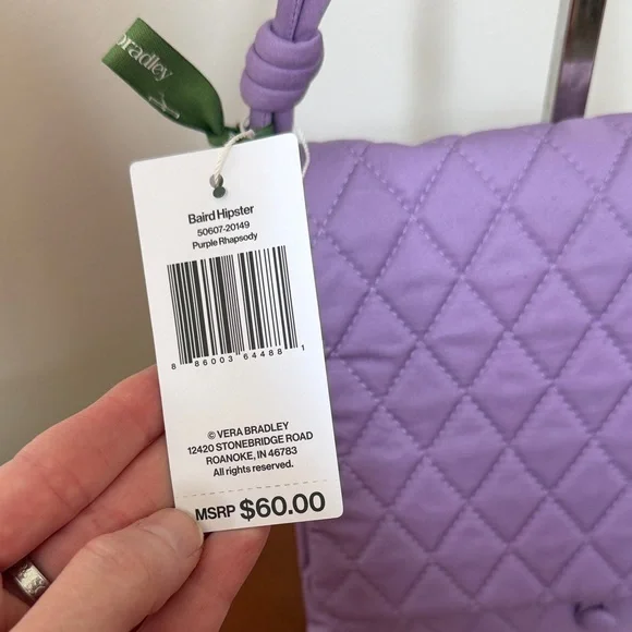 Vera Bradley Quilted Purple Crossbody Bag - Picture 3 of 10